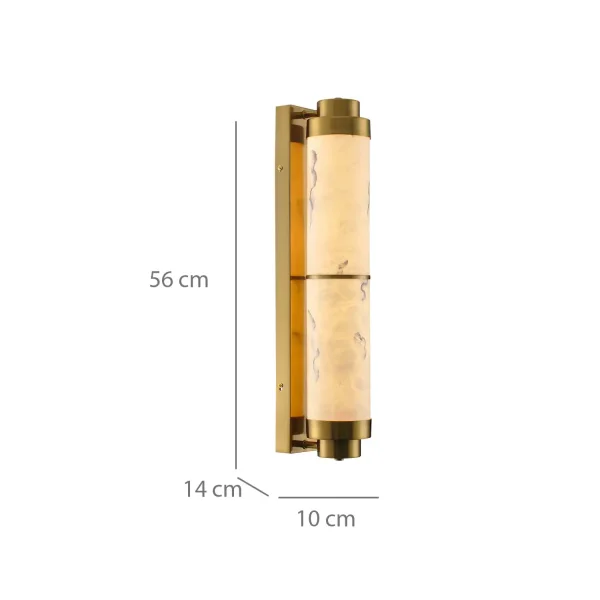 APLIQUE DE PAREDE LED 17W REGULÁVEL EM AÇO DOURADO E ACRÍLICO EFEITO MÁRMORE ARIADNA