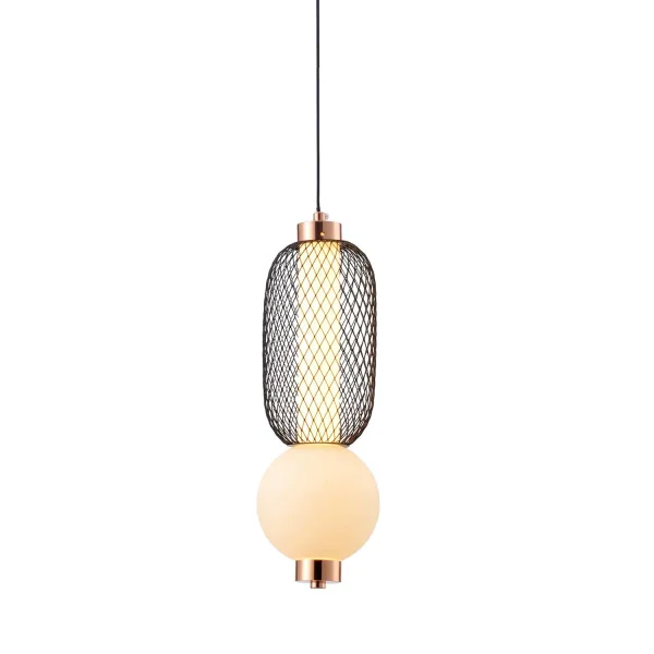 CANDEEIRO DE TETO LED 10W REGULÁVEL COM GRELHA E ESFERA DE VIDRO ELODIE