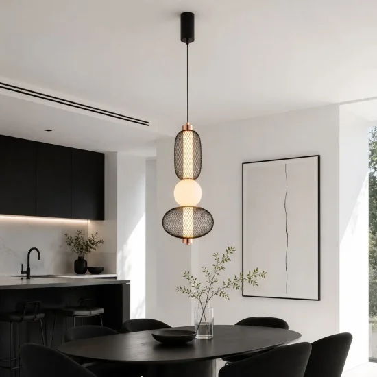 CANDEEIRO DE TETO LED 14W REGULÁVEL COM GRELHA E ESFERA DE VIDRO ELODIE