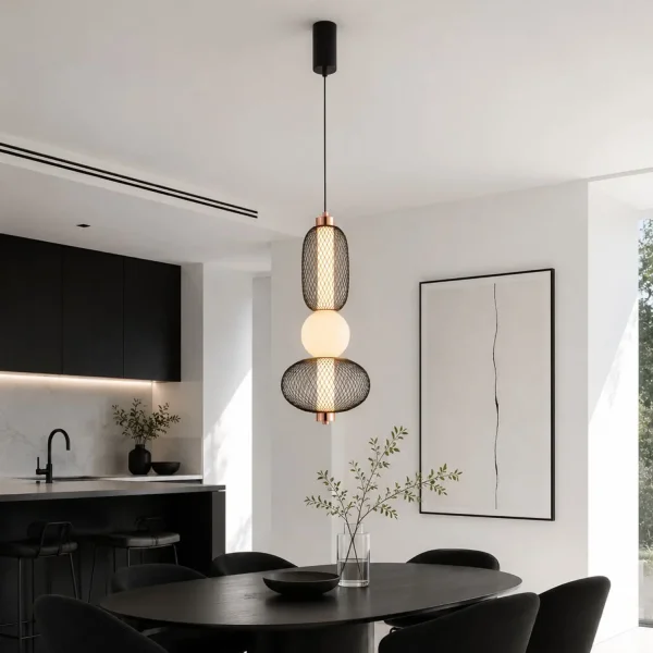 CANDEEIRO DE TETO LED 14W REGULÁVEL COM GRELHA E ESFERA DE VIDRO ELODIE