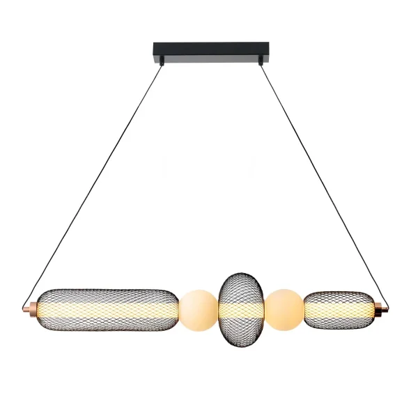 CANDEEIRO DE TETO LED 28W REGULÁVEL COM GRELHA E ESFERAS DE VIDRO ELODIE