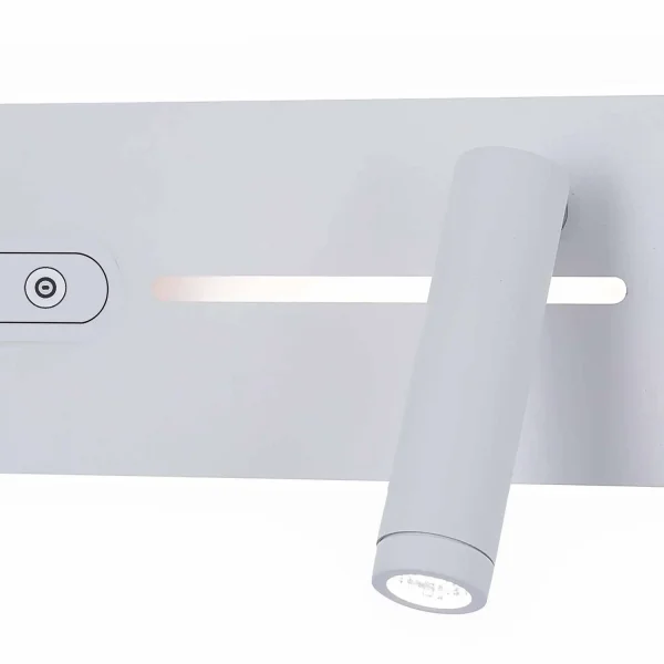 APLIQUE DE PAREDE LED 10W REGULÁVEL TÁTIL BRANCO ORIENTAÇÃO DIREITA