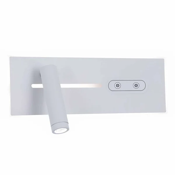 APLIQUE DE PAREDE LED 10W REGULÁVEL TÁTIL BRANCO ORIENTAÇÃO ESQUERDA