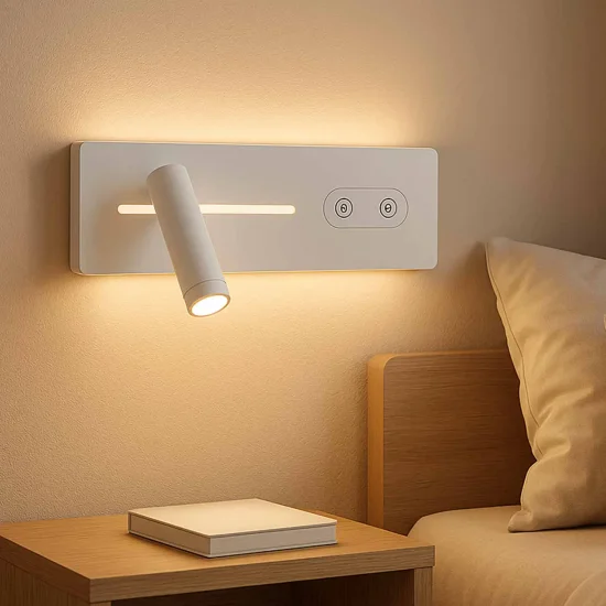 APLIQUE DE PAREDE LED 10W REGULÁVEL TÁTIL BRANCO ORIENTAÇÃO ESQUERDA