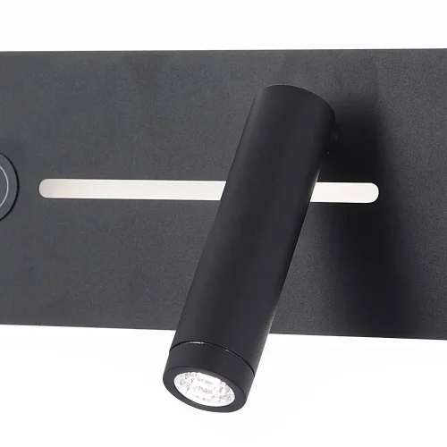 APLIQUE DE PAREDE LED 10W REGULÁVEL TÁTIL PRETO ORIENTAÇÃO DIREITA
