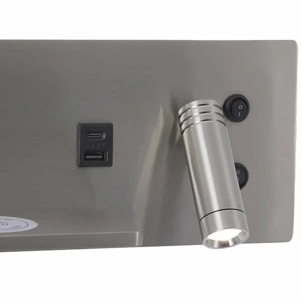 APLIQUE DE PAREDE LED 8W REGULÁVEL TÁTIL NÍQUEL ORIENTAÇÃO DIREITA