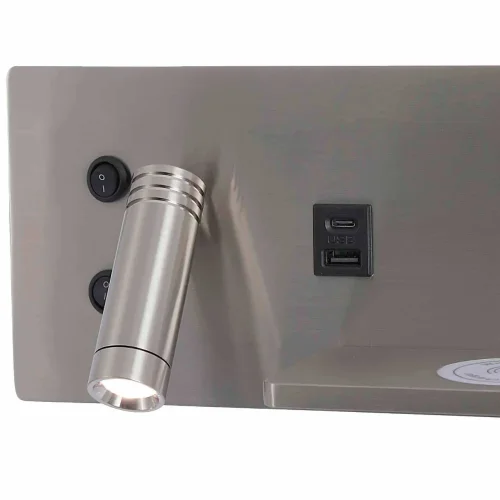 APLIQUE DE PAREDE LED 8W REGULÁVEL TÁTIL NÍQUEL ORIENTAÇÃO ESQUERDA