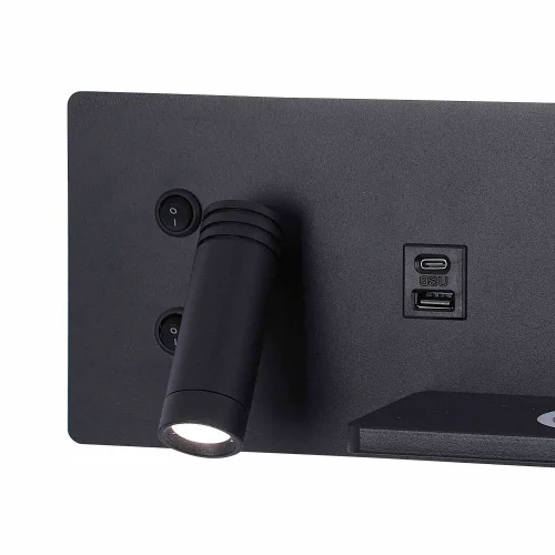 APLIQUE DE PAREDE LED 8W REGULÁVEL TÁTIL PRETO ORIENTAÇÃO ESQUERDA