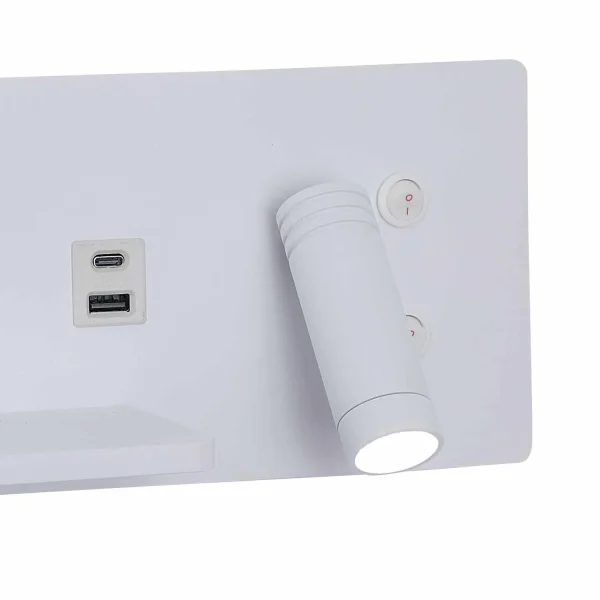 APLIQUE DE PAREDE LED 8W REGULÁVEL TÁTIL BRANCO ORIENTAÇÃO DIREITA