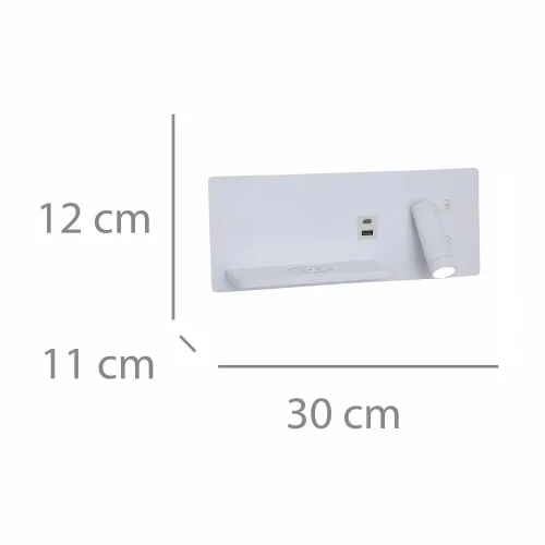 APLIQUE DE PAREDE LED 8W REGULÁVEL TÁTIL BRANCO ORIENTAÇÃO DIREITA
