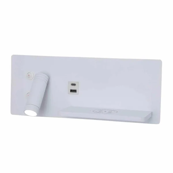 APLIQUE DE PAREDE LED 8W REGULÁVEL TÁTIL BRANCO ORIENTAÇÃO ESQUERDA