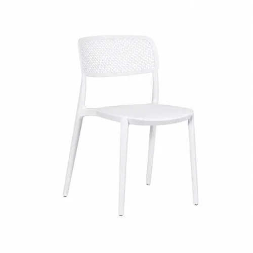 CADEIRA DE POLIPROPILENO BRANCA ANTI-UV PARA EXTERIOR NÁPOLI