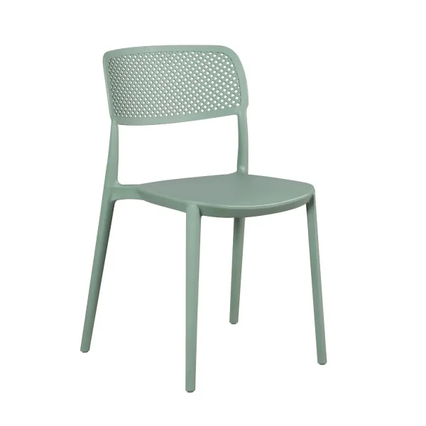 CADEIRA DE POLIPROPILENO VERDE KALE ANTI-UV PARA EXTERIOR NÁPOLI