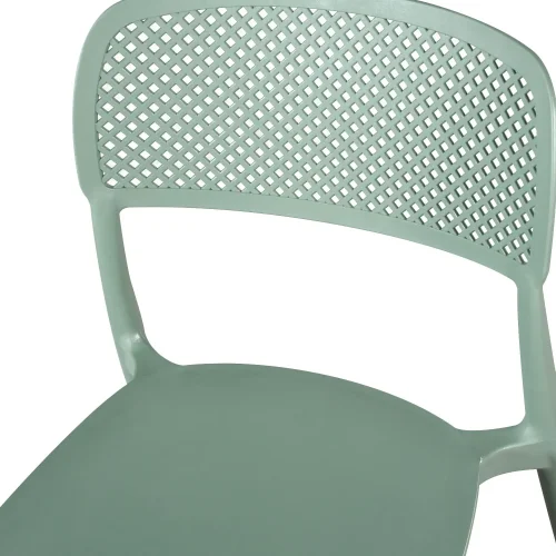CADEIRA DE POLIPROPILENO VERDE KALE ANTI-UV PARA EXTERIOR NÁPOLI