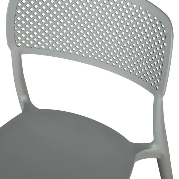 CADEIRA DE POLIPROPILENO CINZENTA ANTI-UV PARA EXTERIOR NÁPOLI