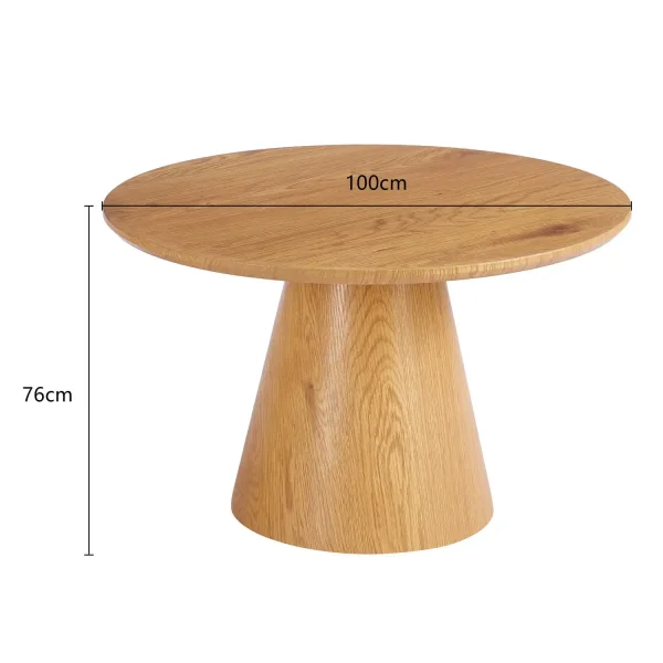 MESA DE JANTAR REDONDA EM MADEIRA Ø100 CM KANADE
