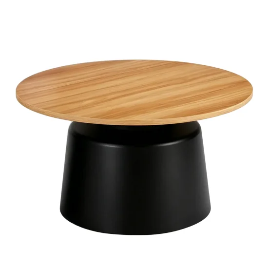 CONJUNTO DE 2 MESAS AUXILIARES NORAE NATURAL/PRETO 2