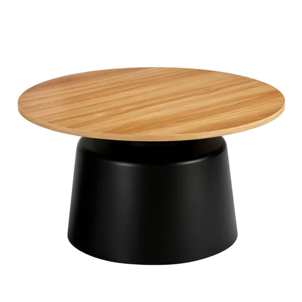 CONJUNTO DE 2 MESAS AUXILIARES NORAE NATURAL/PRETO