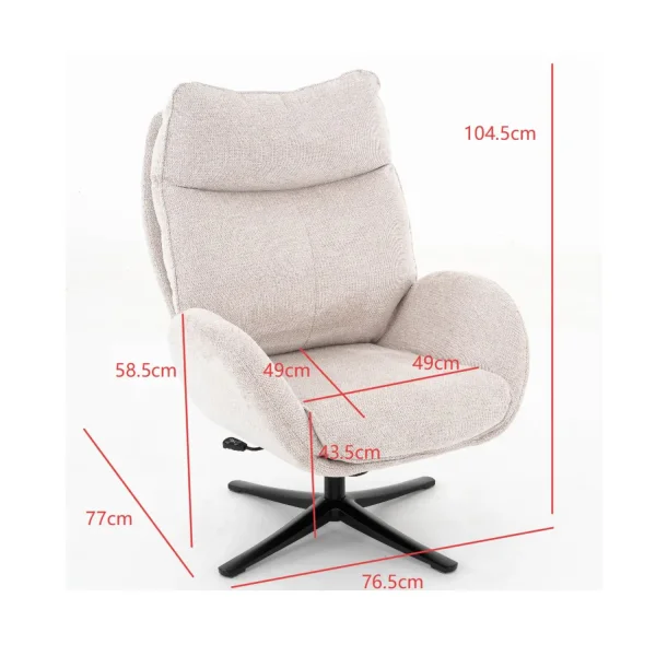 POLTRONA COM APOIO DE PÉS CINZENTA NOZOMI
