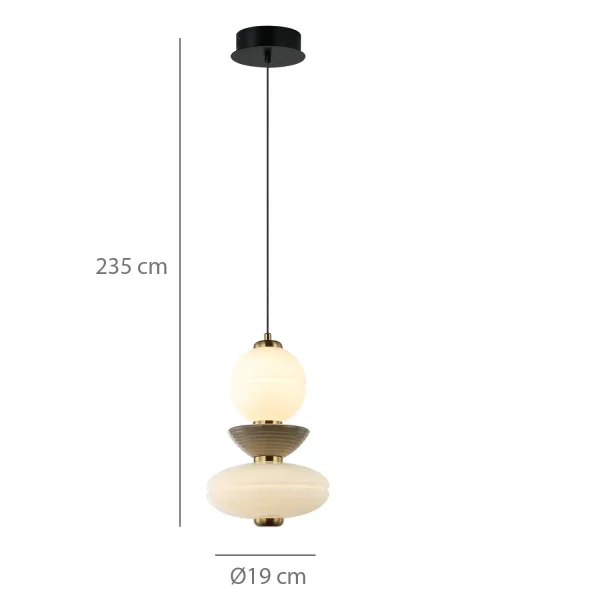CANDEEIRO DE TETO LED 10W CCT CERÂMICA/VIDRO HATHOR