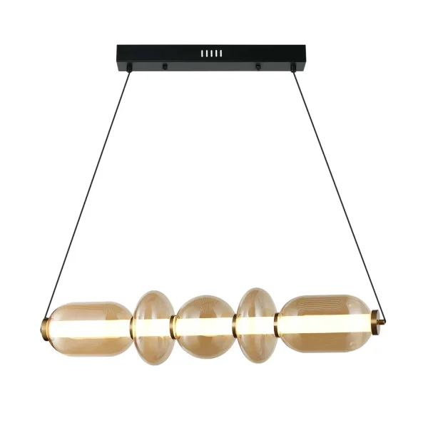 CANDEEIRO DE TETO LED 28W CCT VIDRO ÂMBAR SOLENE