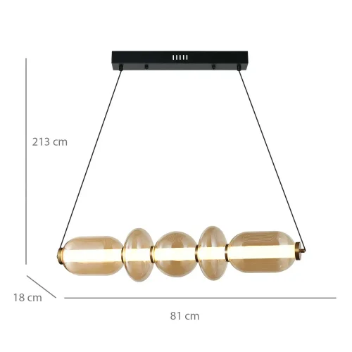 CANDEEIRO DE TETO LED 28W CCT VIDRO ÂMBAR SOLENE