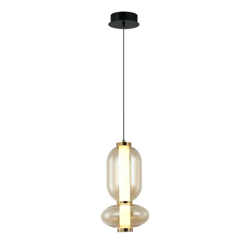 CANDEEIRO DE TETO LED 11W CCT EM VIDRO ÂMBAR SOLENE