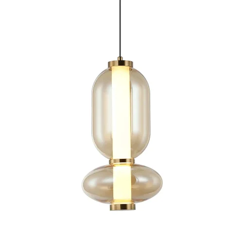 CANDEEIRO DE TETO LED 11W CCT EM VIDRO ÂMBAR SOLENE