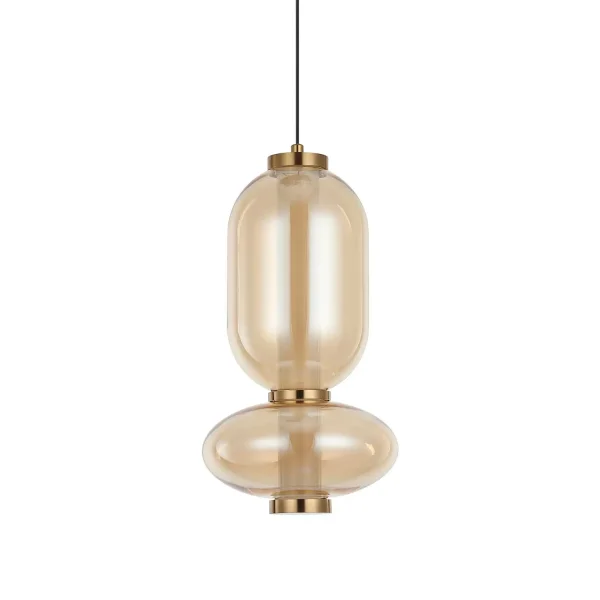 CANDEEIRO DE TETO LED 11W CCT EM VIDRO ÂMBAR SOLENE
