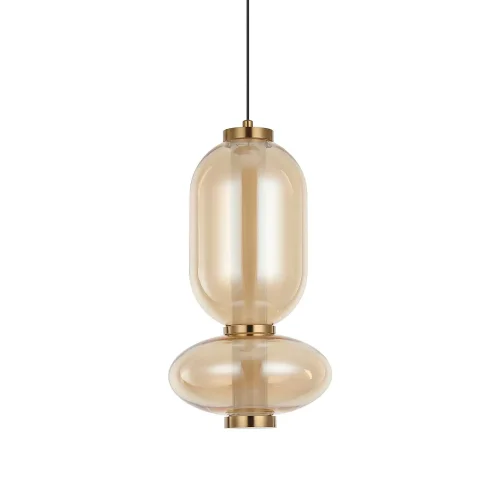 CANDEEIRO DE TETO LED 11W CCT EM VIDRO ÂMBAR SOLENE