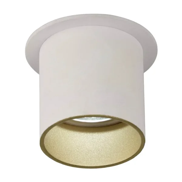 FOCO EMBUTIDO COM ABERTURA REGULÁVEL BRANCO/OURO GU10