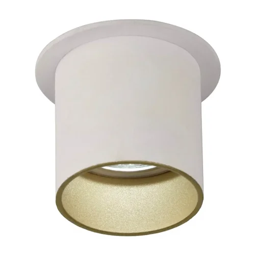FOCO EMBUTIDO COM ABERTURA REGULÁVEL BRANCO/OURO GU10