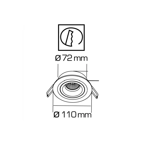 FOCO EMBUTIDO Ø11CM ALUMÍNIO INJETADO BRANCO GU10 2