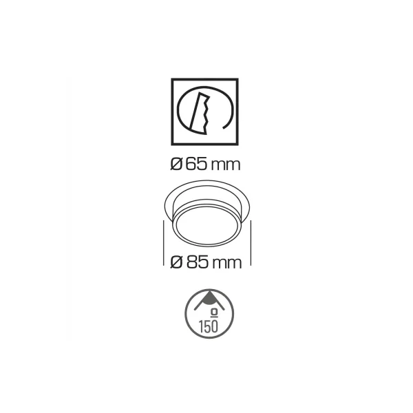 FOCO EMBUTIDO WC LUZ FRONTAL E LATERAL BRANCO GU10