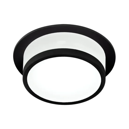 FOCO EMBUTIDO CASA DE BANHO LUZ FRONTAL E LATERAL PRETO GU10