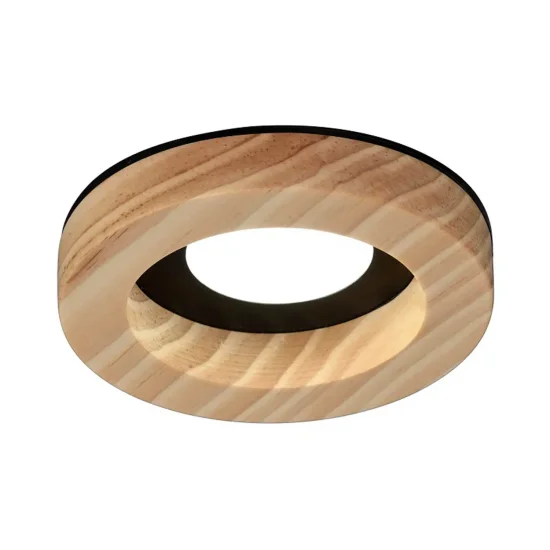 FOCO EMBUTIDO MADEIRA/PRETO GU10 Ø7,5CM