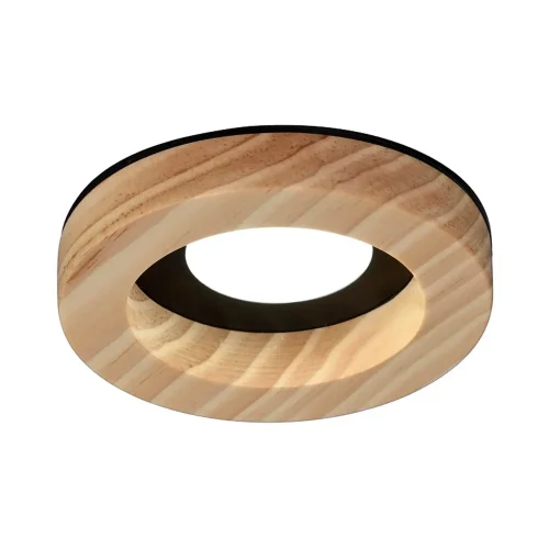 FOCO EMBUTIDO MADEIRA/PRETO GU10 Ø7,5CM