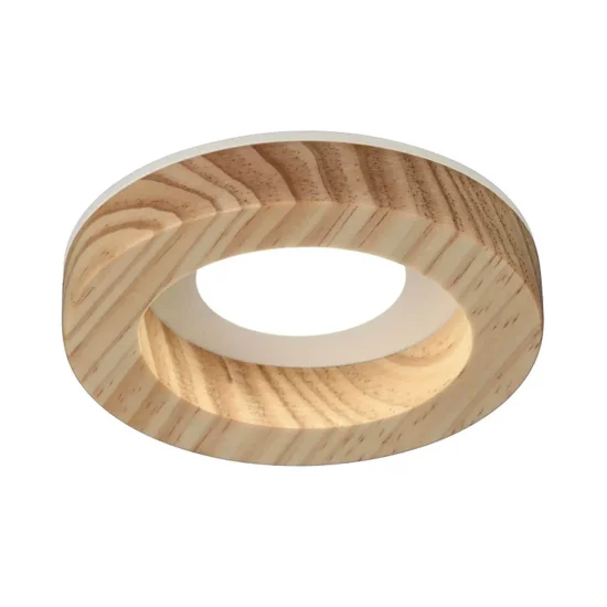 FOCO EMBUTIDO MADEIRA/BRANCO GU10 Ø7,5CM