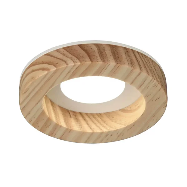 FOCO EMBUTIDO MADEIRA/BRANCO GU10 Ø7,5CM