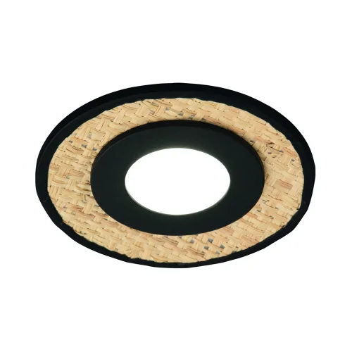 FOCO EMBUTIDO Ø12CM RAFIA/PRETO GU10