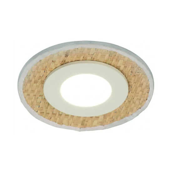 FOCO EMBUTIDO Ø12CM RAFIA/BRANCO GU10