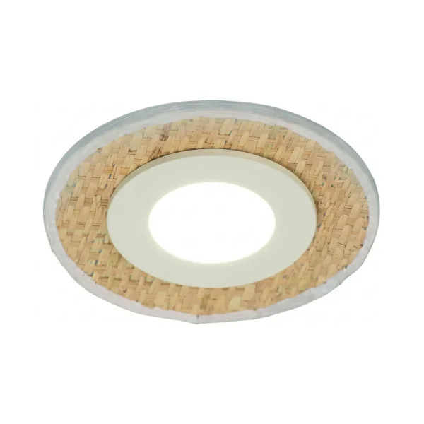 FOCO EMBUTIDO Ø12CM RAFIA/BRANCO GU10