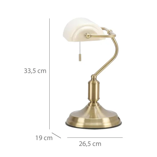 CANDEEIRO DE MESA DE BANQUEIRO E27 BEGE BRILHANTE