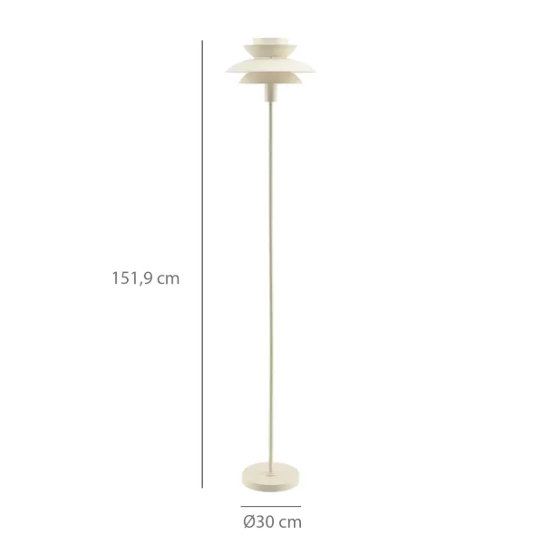 CANDEEIRO DE PÉ 1 LUZ E27 BEGE Ø30 CM ORNELLA