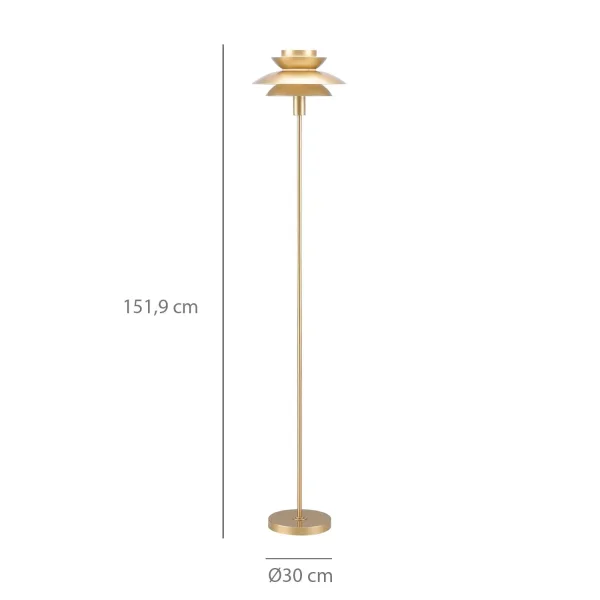 CANDEEIRO DE PÉ 1 LUZ E27 DOURADO Ø30 CM ORNELLA