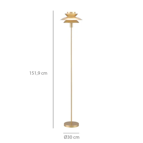 CANDEEIRO DE PÉ 1 LUZ E27 DOURADO Ø30 CM ORNELLA