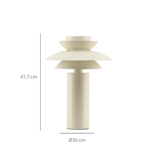 CANDEEIRO DE MESA 1 LUZ E27 BEGE Ø30 CM ORNELLA