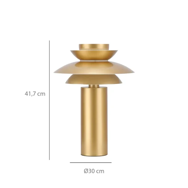 CANDEEIRO DE MESA 1 LUZ E27 DOURADO Ø30 CM ORNELLA