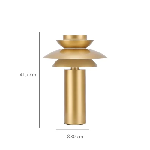 CANDEEIRO DE MESA 1 LUZ E27 DOURADO Ø30 CM ORNELLA