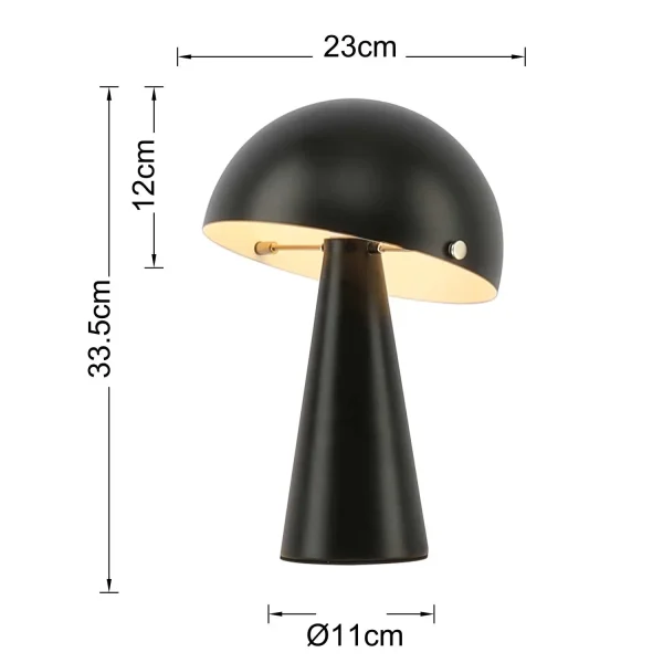 CANDEEIRO DE MESA EM AÇO PINTADO DE PRETO E27 CHANTERELLE
